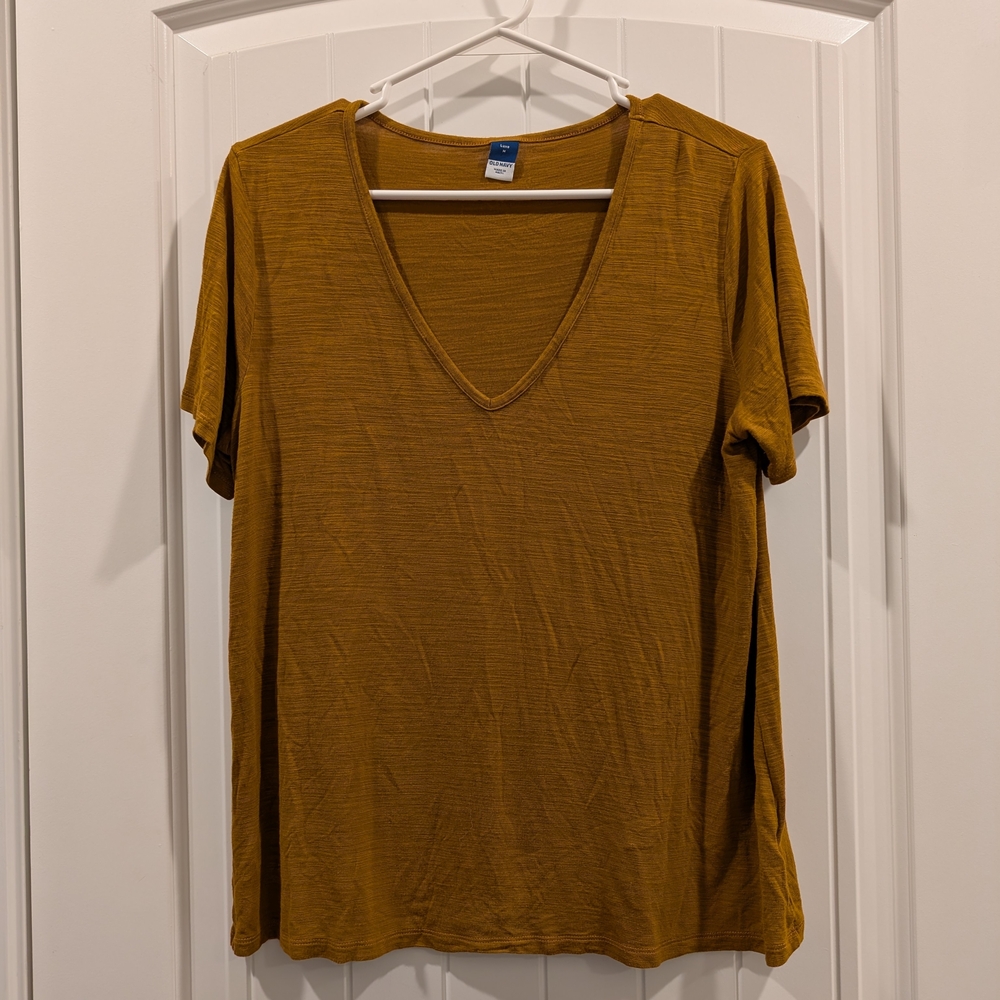 3 For $18 Women's Mustard V-Neck Top